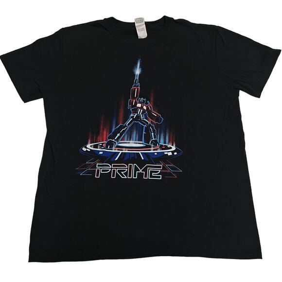Transformers Optimus Prime T-Shirt Retro Tron Mashup Size Large Robot Anime Tee - Picture 1 of 11